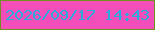文字の大きさ：5、枠の色：6e901c、背景の色：f44ebb、文字の色：29a9dc 無料ブログパーツのブログ時計
