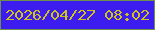 文字の大きさ：3、枠の色：6e9149、背景の色：3c1cef、文字の色：cfc21a 無料ブログパーツのブログ時計