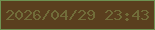 文字の大きさ：4、枠の色：6e9252、背景の色：5a3f1e、文字の色：716c39 無料ブログパーツのブログ時計