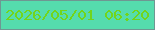 文字の大きさ：4、枠の色：6e9792、背景の色：55dcad、文字の色：72d51a 無料ブログパーツのブログ時計