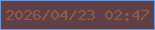 文字の大きさ：4、枠の色：6e97da、背景の色：5f3f48、文字の色：915c46 無料ブログパーツのブログ時計