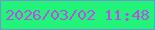 文字の大きさ：5、枠の色：6e98ca、背景の色：22f479、文字の色：b551e8 無料ブログパーツのブログ時計