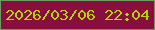 文字の大きさ：3、枠の色：6e9960、背景の色：870e3d、文字の色：b6d112 無料ブログパーツのブログ時計