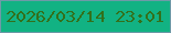 文字の大きさ：1、枠の色：6e9aa7、背景の色：12b283、文字の色：33701b 無料ブログパーツのブログ時計