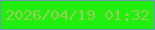 文字の大きさ：5、枠の色：6e9ab6、背景の色：20ef0d、文字の色：9acc57 無料ブログパーツのブログ時計
