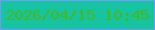 文字の大きさ：5、枠の色：6e9cf8、背景の色：16c4a1、文字の色：46b81e 無料ブログパーツのブログ時計