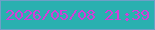 文字の大きさ：3、枠の色：6e9fc7、背景の色：2ab0b0、文字の色：d23ed8 無料ブログパーツのブログ時計