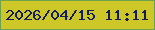 文字の大きさ：2、枠の色：6ea14b、背景の色：cdc827、文字の色：131c5d 無料ブログパーツのブログ時計
