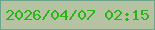 文字の大きさ：5、枠の色：6ea48b、背景の色：b5c3a2、文字の色：27b616 無料ブログパーツのブログ時計