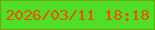 文字の大きさ：2、枠の色：6ea606、背景の色：50df27、文字の色：f44d07 無料ブログパーツのブログ時計