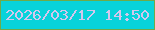文字の大きさ：4、枠の色：6eaa49、背景の色：08d3da、文字の色：d5c7ed 無料ブログパーツのブログ時計