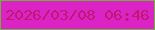 文字の大きさ：3、枠の色：6eb23c、背景の色：dc23c6、文字の色：ba1a71 無料ブログパーツのブログ時計