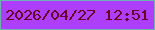 文字の大きさ：5、枠の色：6eb2b2、背景の色：ac3efc、文字の色：6a0325 無料ブログパーツのブログ時計