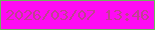 文字の大きさ：3、枠の色：6eb45d、背景の色：ff0bf3、文字の色：bf438f 無料ブログパーツのブログ時計