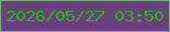文字の大きさ：2、枠の色：6eb769、背景の色：6a4180、文字の色：25ba00 無料ブログパーツのブログ時計