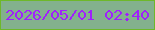 文字の大きさ：1、枠の色：6eb82a、背景の色：83b18d、文字の色：a020fc 無料ブログパーツのブログ時計