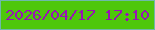 文字の大きさ：1、枠の色：6eb9a9、背景の色：4ec70b、文字の色：9913b5 無料ブログパーツのブログ時計