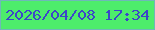 文字の大きさ：2、枠の色：6eb9b8、背景の色：4ded6b、文字の色：3c46c9 無料ブログパーツのブログ時計