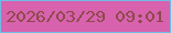 文字の大きさ：5、枠の色：6ebce5、背景の色：d862ad、文字の色：8e494d 無料ブログパーツのブログ時計
