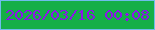 文字の大きさ：4、枠の色：6ebdec、背景の色：15af48、文字の色：8e14ea 無料ブログパーツのブログ時計
