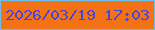 文字の大きさ：4、枠の色：6ebfea、背景の色：f37216、文字の色：4a45d7 無料ブログパーツのブログ時計