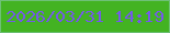 文字の大きさ：2、枠の色：6ec076、背景の色：43b322、文字の色：745ae8 無料ブログパーツのブログ時計