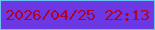 文字の大きさ：3、枠の色：6ec0f2、背景の色：6b38e3、文字の色：ad0329 無料ブログパーツのブログ時計