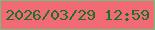 文字の大きさ：2、枠の色：6ec17b、背景の色：f16a76、文字の色：177325 無料ブログパーツのブログ時計