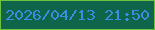文字の大きさ：4、枠の色：6ec241、背景の色：0e654a、文字の色：3a8ee2 無料ブログパーツのブログ時計
