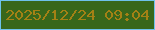 文字の大きさ：2、枠の色：6ec2ec、背景の色：38671b、文字の色：a38115 無料ブログパーツのブログ時計