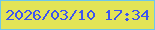 文字の大きさ：3、枠の色：6ec7eb、背景の色：e3e457、文字の色：3d55ef 無料ブログパーツのブログ時計