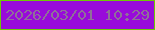 文字の大きさ：5、枠の色：6ec905、背景の色：980bda、文字の色：8f7098 無料ブログパーツのブログ時計