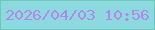 文字の大きさ：5、枠の色：6ec9b7、背景の色：8cdadf、文字の色：b388e7 無料ブログパーツのブログ時計