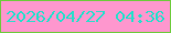 文字の大きさ：5、枠の色：6eca3c、背景の色：fe97ce、文字の色：2ddccb 無料ブログパーツのブログ時計