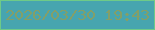 文字の大きさ：4、枠の色：6eca88、背景の色：47a5af、文字の色：839f68 無料ブログパーツのブログ時計