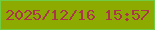 文字の大きさ：4、枠の色：6ecd44、背景の色：8caa00、文字の色：ab364c 無料ブログパーツのブログ時計
