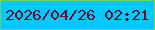 文字の大きさ：2、枠の色：6ecf63、背景の色：01c8fb、文字の色：6a102a 無料ブログパーツのブログ時計