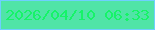 文字の大きさ：3、枠の色：6ecfff、背景の色：50e4a7、文字の色：16f368 無料ブログパーツのブログ時計