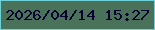 文字の大きさ：4、枠の色：6ed1d8、背景の色：4a725a、文字の色：0b012f 無料ブログパーツのブログ時計