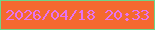 文字の大きさ：3、枠の色：6ed588、背景の色：f5692f、文字の色：e672f1 無料ブログパーツのブログ時計