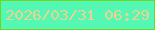 文字の大きさ：1、枠の色：6ed81a、背景の色：54f7b3、文字の色：ebd391 無料ブログパーツのブログ時計