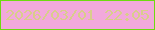文字の大きさ：1、枠の色：6eda0f、背景の色：f2a9db、文字の色：d9cd8b 無料ブログパーツのブログ時計