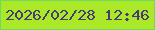 文字の大きさ：4、枠の色：6eda5f、背景の色：abe827、文字の色：493b75 無料ブログパーツのブログ時計