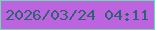 文字の大きさ：1、枠の色：6edaad、背景の色：be63df、文字の色：2c646d 無料ブログパーツのブログ時計