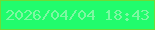 文字の大きさ：2、枠の色：6edb36、背景の色：21fc6d、文字の色：7df8a2 無料ブログパーツのブログ時計