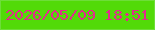文字の大きさ：1、枠の色：6edd39、背景の色：52da08、文字の色：e22b8d 無料ブログパーツのブログ時計