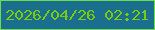 文字の大きさ：2、枠の色：6edd4b、背景の色：1a6e8e、文字の色：7acb0e 無料ブログパーツのブログ時計