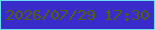 文字の大きさ：3、枠の色：6eddf2、背景の色：3a2ccb、文字の色：536003 無料ブログパーツのブログ時計