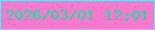 文字の大きさ：3、枠の色：6edefb、背景の色：f979cf、文字の色：05e89e 無料ブログパーツのブログ時計