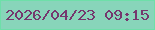 文字の大きさ：2、枠の色：6edfa9、背景の色：88d5ba、文字の色：75376e 無料ブログパーツのブログ時計